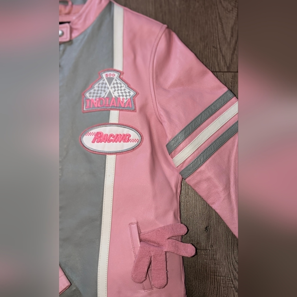 Teen/Jr Racing Leather Jacket - Picture 3 of 12